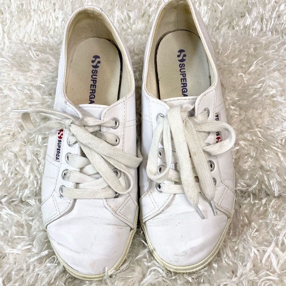 Superga Nappaleau White Sneaker Women’s Size 7.5
